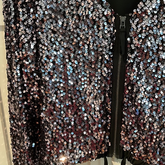 Gap zip front purple sequins jacket size M - Picture 3 of 6